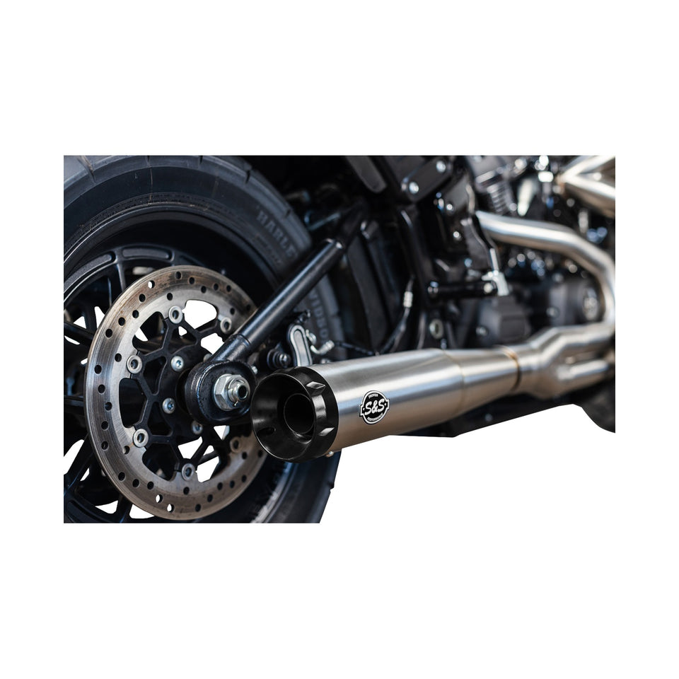 S&S CYCLE - 2-INTO-1 SUPERSTREET EXHAUST SYSTEM - 50 STATE - M8 SOFTAIL - STAINLESS STEEL