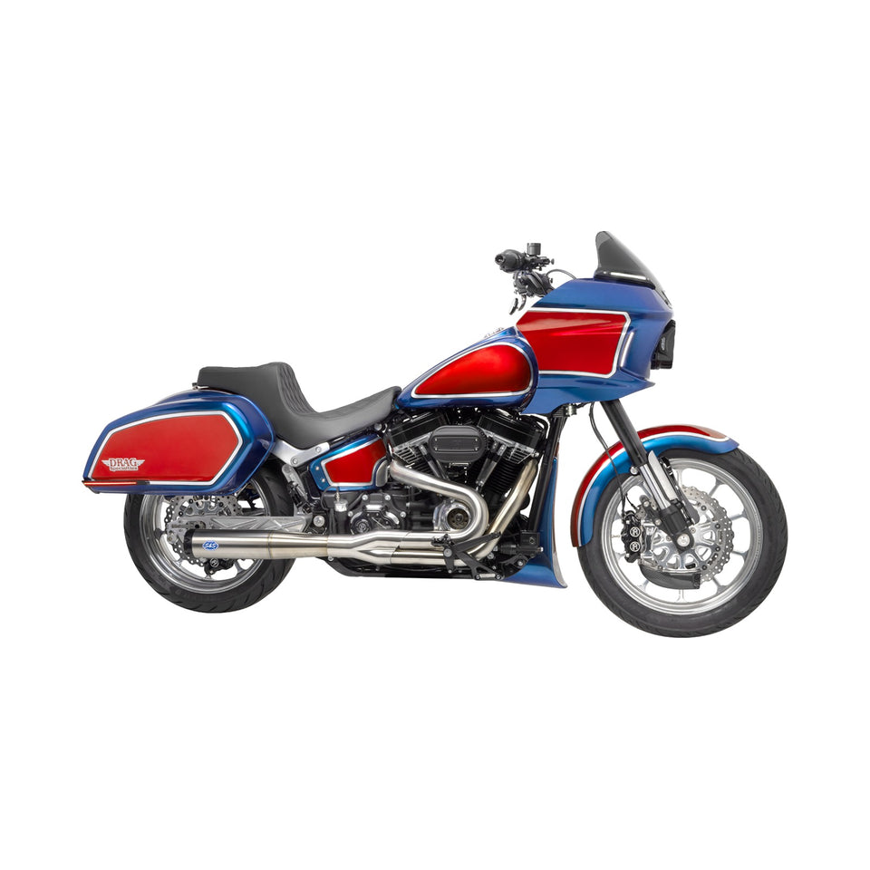 S&S CYCLE - 2-INTO-1 SUPERSTREET EXHAUST SYSTEM - 50 STATE - M8 SOFTAIL - STAINLESS STEEL