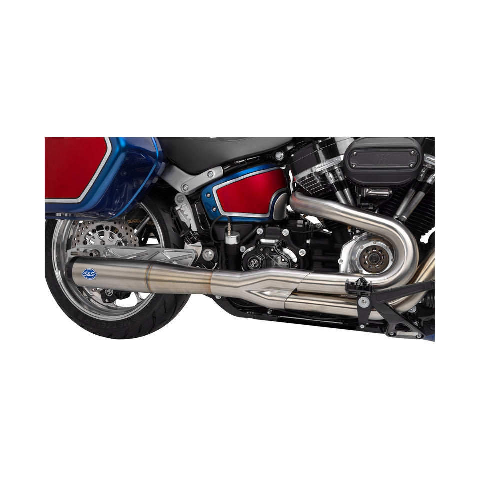 S&S CYCLE - 2-INTO-1 SUPERSTREET EXHAUST SYSTEM - 50 STATE - M8 SOFTAIL - STAINLESS STEEL