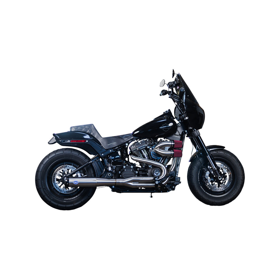S&S CYCLE - 2-INTO-1 SUPERSTREET EXHAUST SYSTEM - 50 STATE - M8 SOFTAIL - STAINLESS STEEL