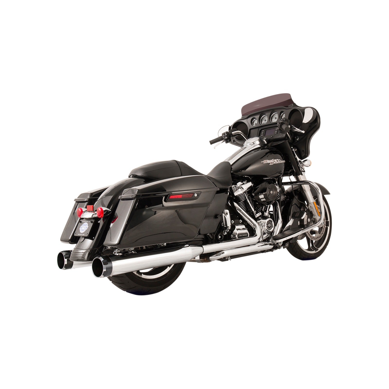 S&S CYCLE - EL DORADO DUAL EXHAUST SYSTEM - CHROME - BLACK THRUSTER