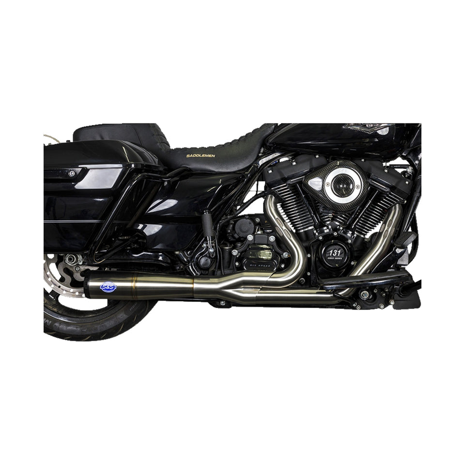 S&S CYCLE - 2-INTO-1 DIAMONDBACK EXHAUST SYSTEM - STAINLESS STEEL - RACE ONLY