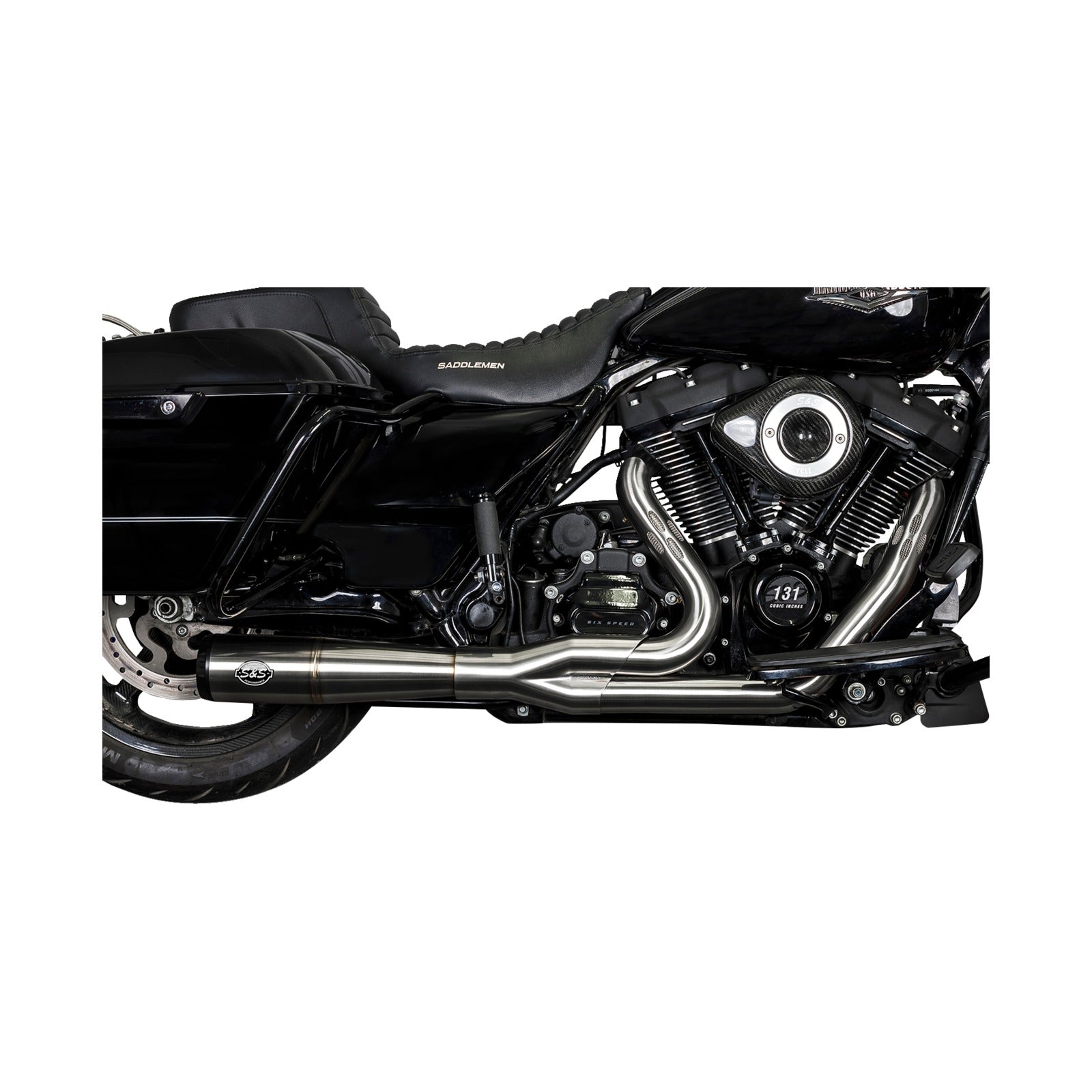S&S CYCLE - 2-INTO-1 DIAMONDBACK EXHAUST SYSTEM - STAINLESS STEEL - RACE ONLY