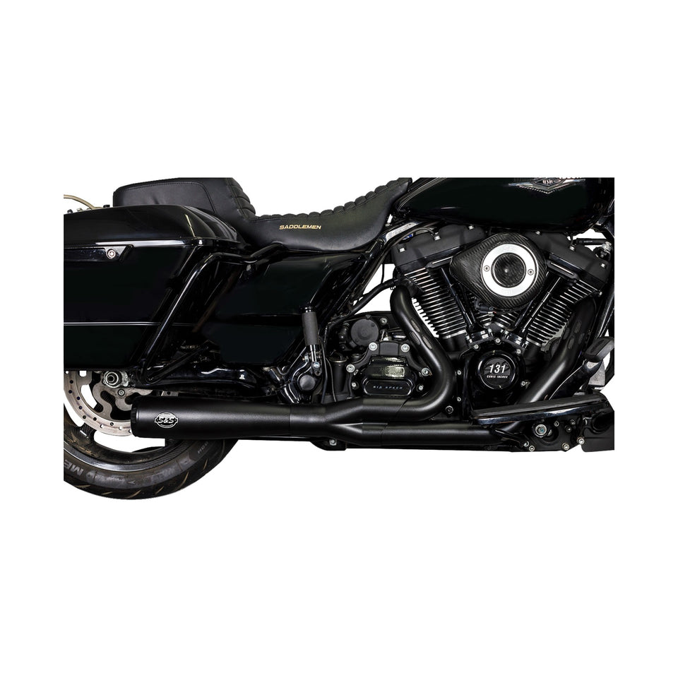 S&S CYCLE - 2-INTO-1 DIAMONDBACK EXHAUST SYSTEM - GUARDIAN BLACK - RACE ONLY