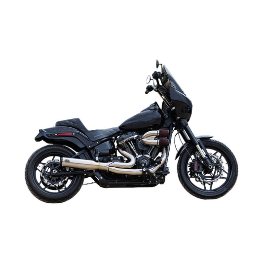 S&S CYCLE - 2-INTO-1 QUALIFIER EXHAUST SYSTEM - 50-STATE - SILVER - SOFTAIL