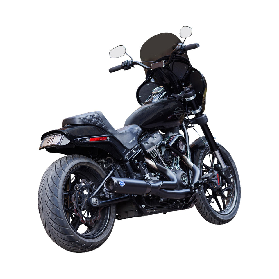 S&S CYCLE - 2-INTO-1 QUALIFIER EXHAUST SYSTEM - 50-STATE - BLACK - SOFTAIL