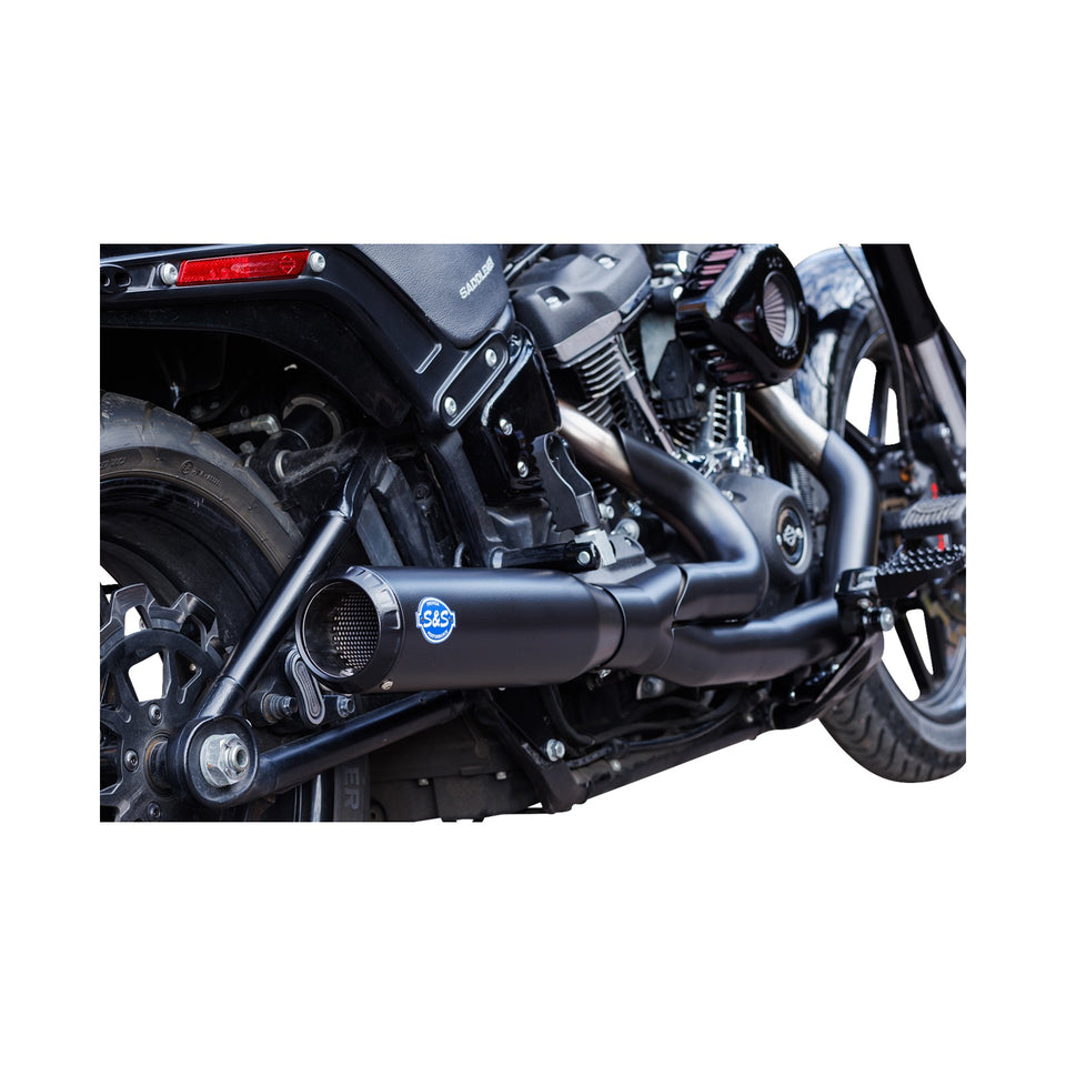 S&S CYCLE - 2-INTO-1 QUALIFIER EXHAUST SYSTEM - 50-STATE - BLACK - SOFTAIL