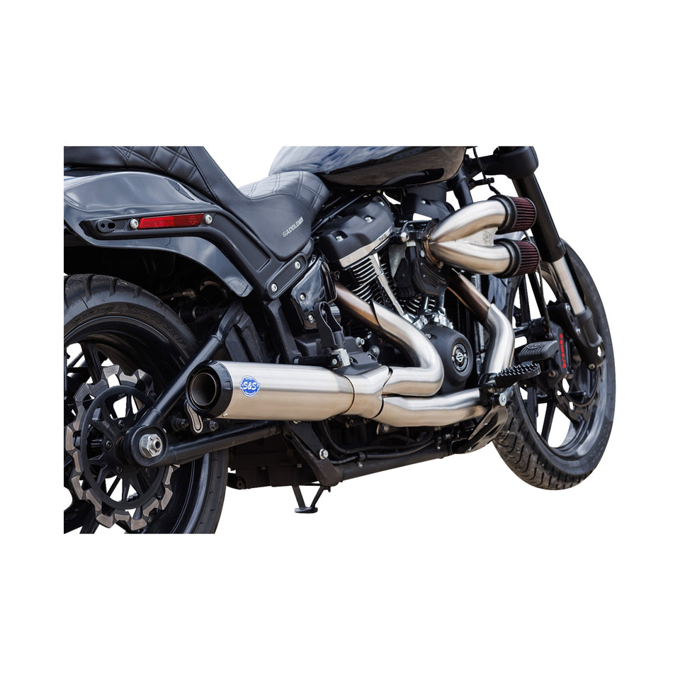 S&S CYCLE - 2-INTO-1 QUALIFIER EXHAUST SYSTEM - 50-STATE - BLACK - SOFTAIL