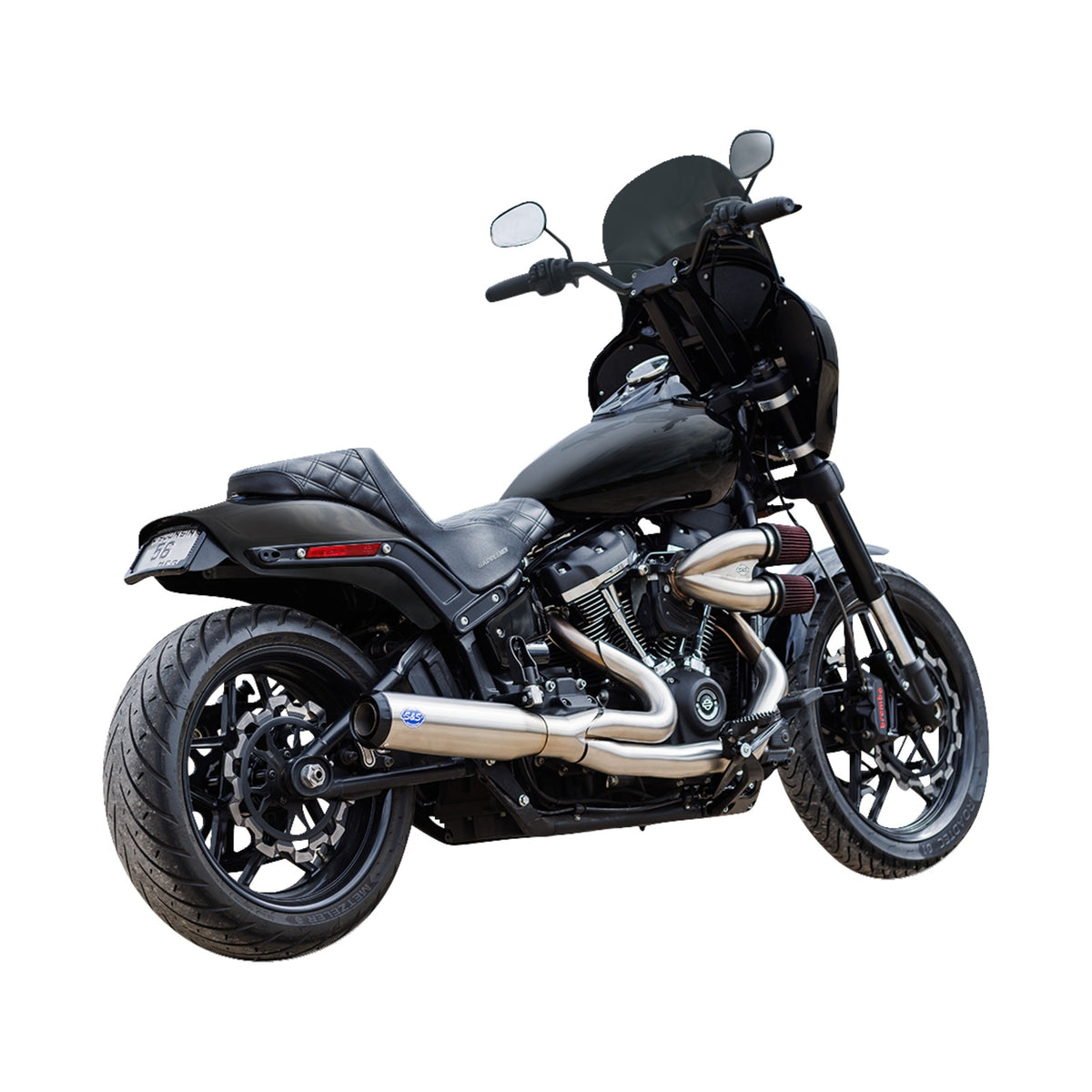 S&S CYCLE - 2-INTO-1 QUALIFIER EXHAUST SYSTEM - RACE ONLY - BRUSHED STAINLESS