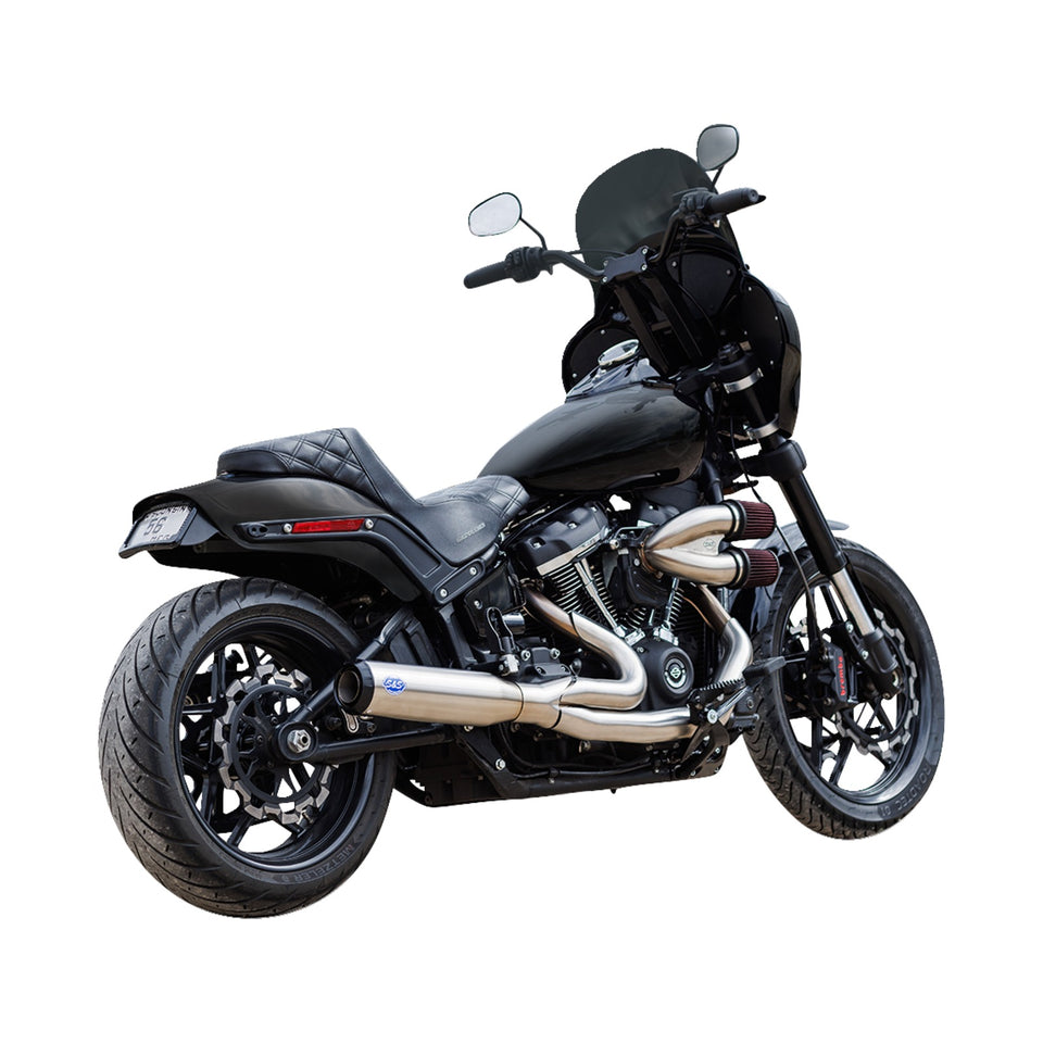 S&S CYCLE - 2-INTO-1 QUALIFIER EXHAUST SYSTEM - RACE ONLY - BRUSHED STAINLESS