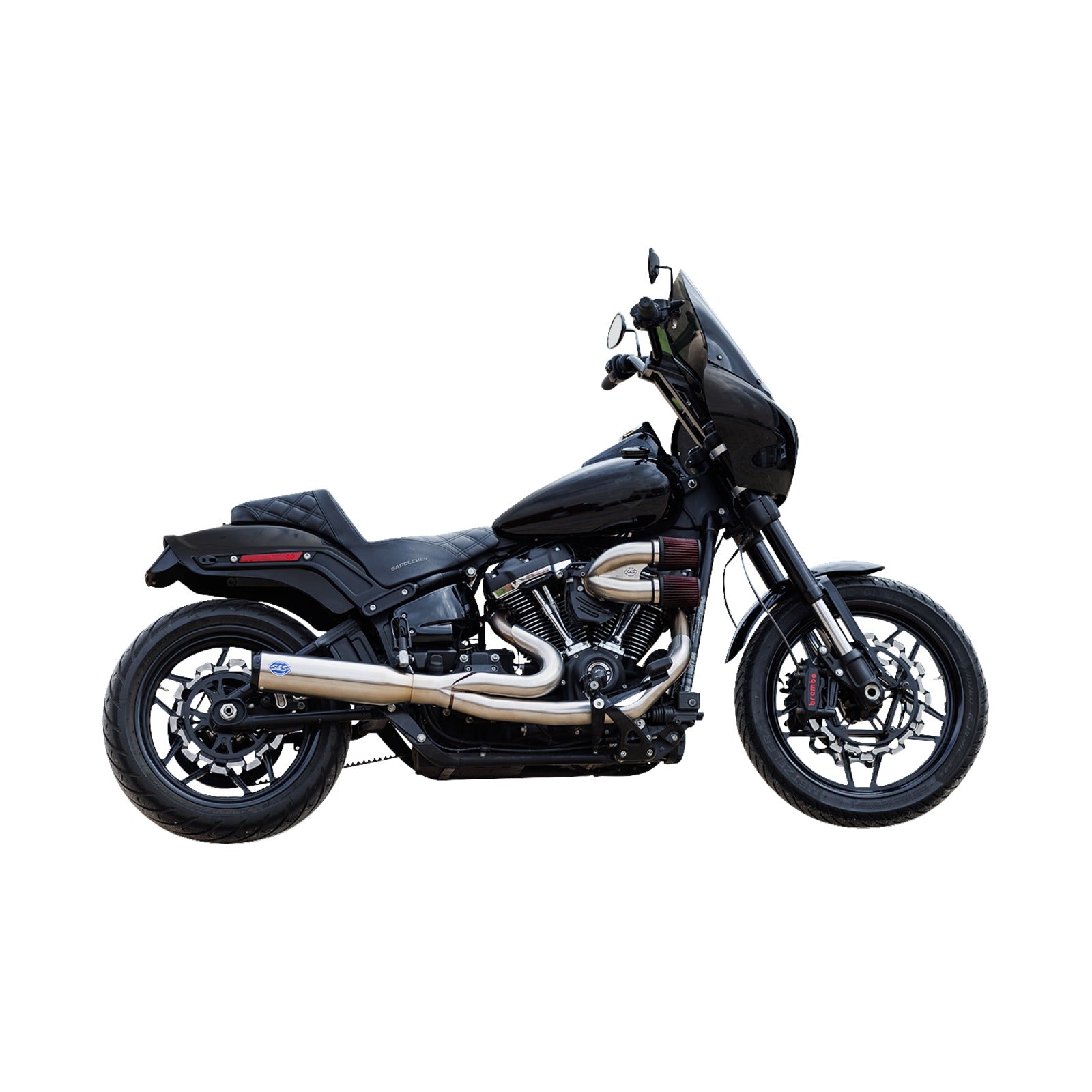 S&S CYCLE - 2-INTO-1 QUALIFIER EXHAUST SYSTEM - RACE ONLY - BRUSHED STAINLESS