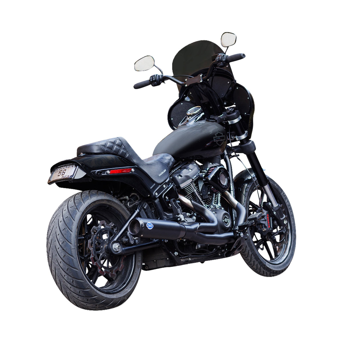 S&S CYCLE - 2-INTO-1 QUALIFIER EXHAUST SYSTEM - RACE ONLY - GUARDIAN BLACK