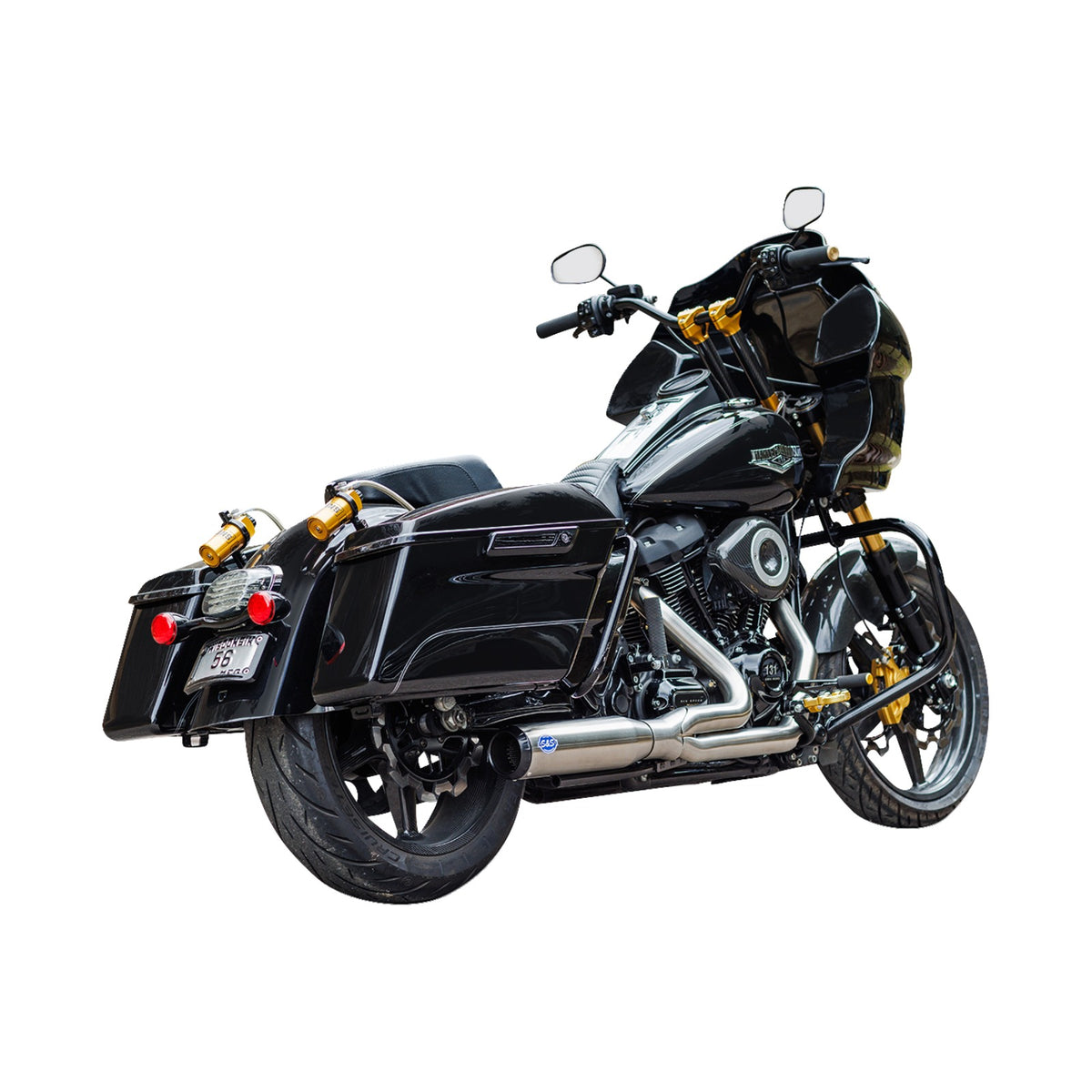 S&S CYCLE - 2-INTO-1 QUALIFIER EXHAUST SYSTEM - RACE ONLY - BRUSHED STAINLESS