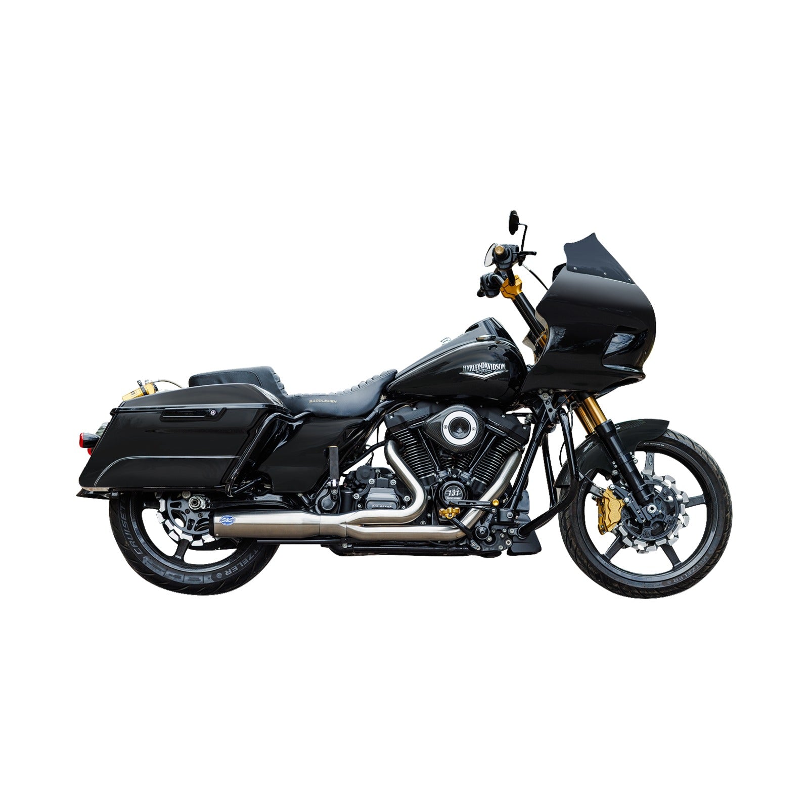 S&S CYCLE - 2-INTO-1 QUALIFIER EXHAUST SYSTEM - RACE ONLY - BRUSHED STAINLESS