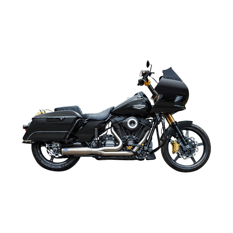 S&S CYCLE - 2-INTO-1 QUALIFIER EXHAUST SYSTEM - RACE ONLY - BRUSHED STAINLESS