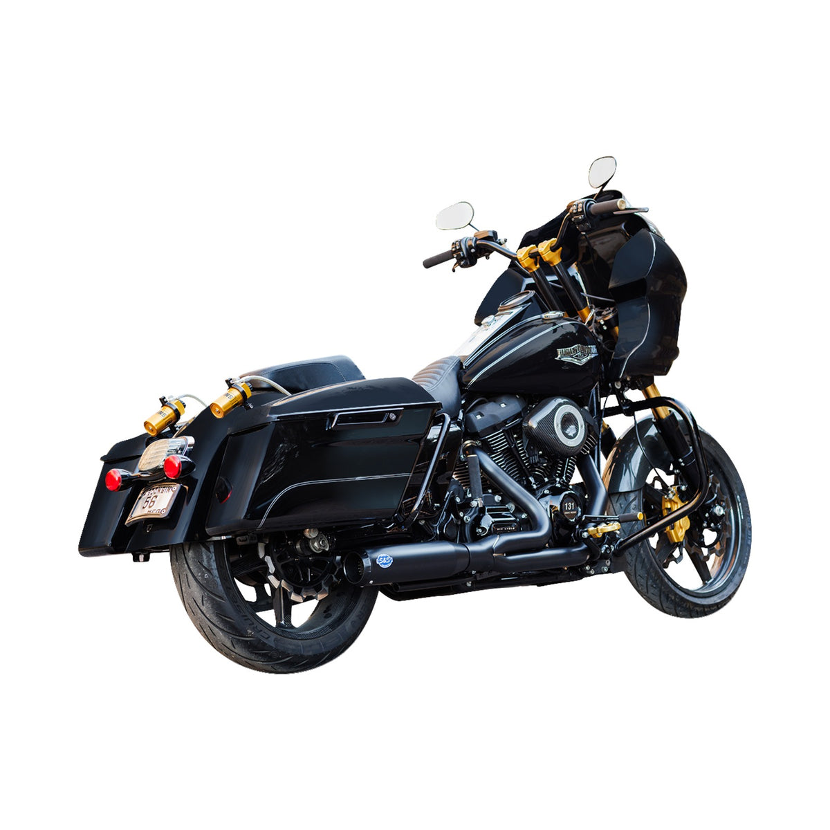 S&S CYCLE - 2-INTO-1 QUALIFIER EXHAUST SYSTEM - RACE ONLY - GUARDIAN BLACK