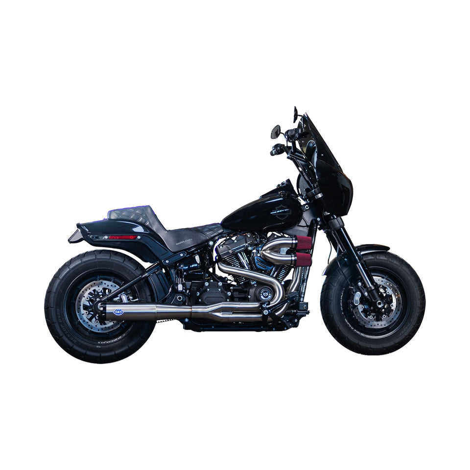 S&S CYCLE - 2-INTO-1 SUPERSTREET EXHAUST SYSTEM - BRUSHED STAINLESS STEEL