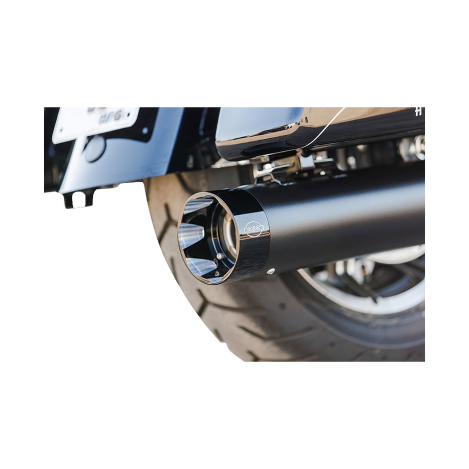 S&S CYCLE - 2-INTO-1 SIDEWINDER EXHAUST SYSTEM - 50-STATE - BLACK - M8 TOURING