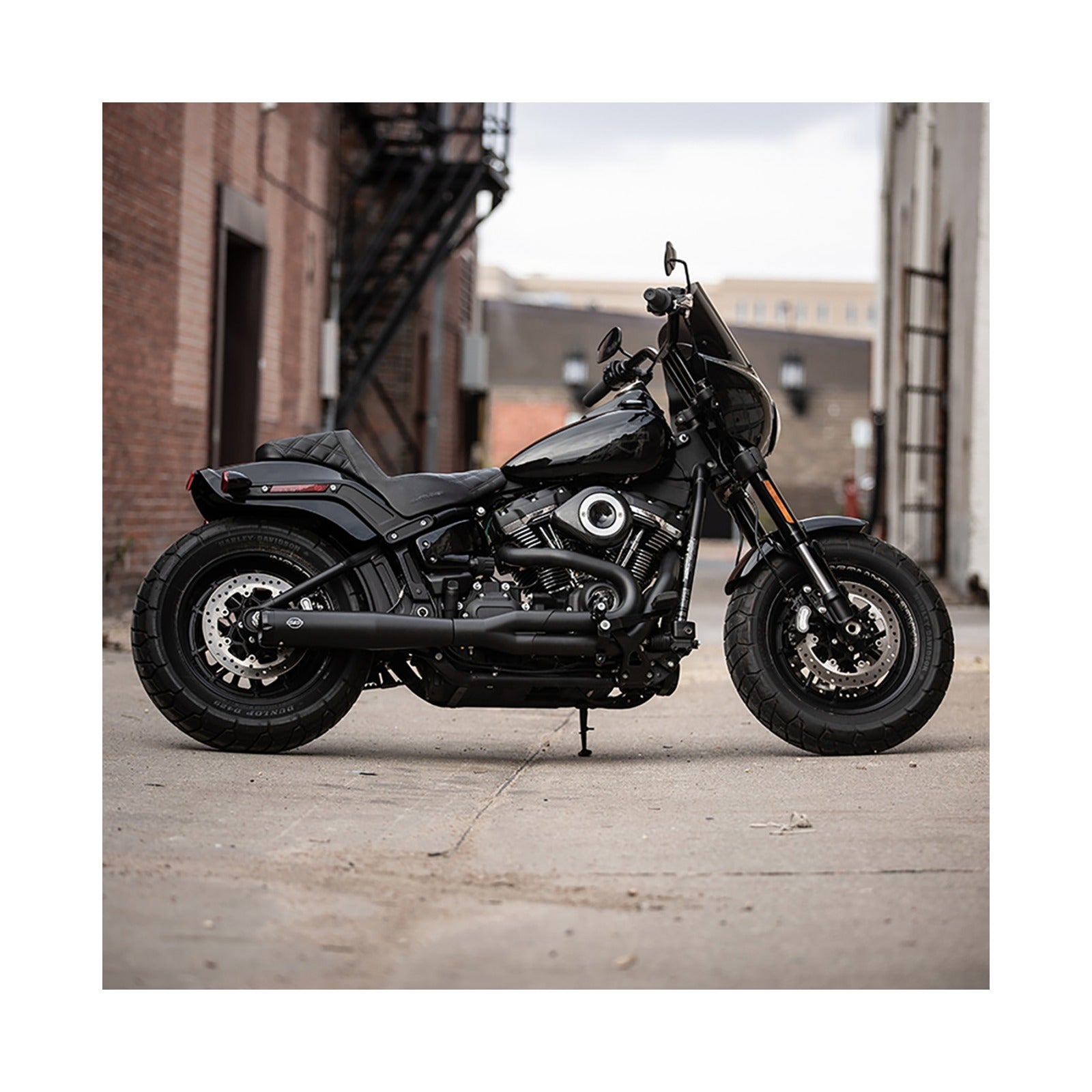 S&S CYCLE - 2-INTO-1 EXHAUST SYSTEM - BLACK