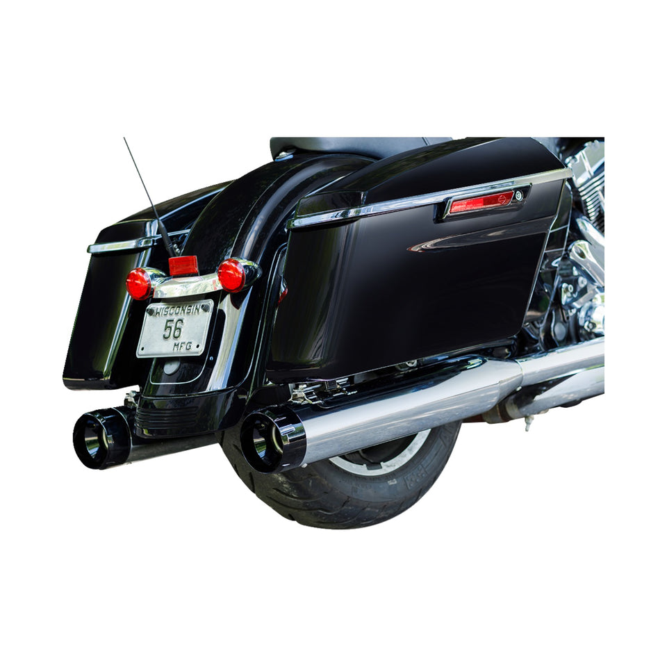 S&S CYCLE - 4-1/2" MK45 PERFORMANCE MUFFLERS - CHROME WITH BLACK THRUSTER