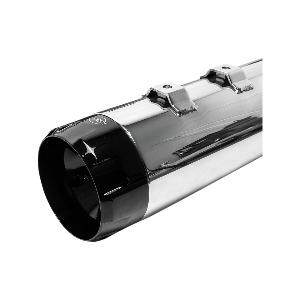 S&S CYCLE - 4-1/2" MK45 PERFORMANCE MUFFLERS - CHROME WITH BLACK THRUSTER
