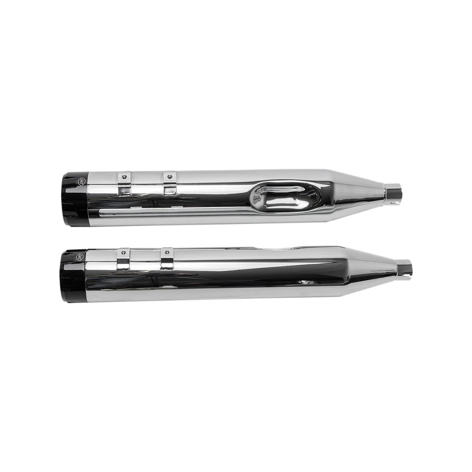 S&S CYCLE - 4-1/2" MK45 PERFORMANCE MUFFLERS - CHROME WITH BLACK THRUSTER