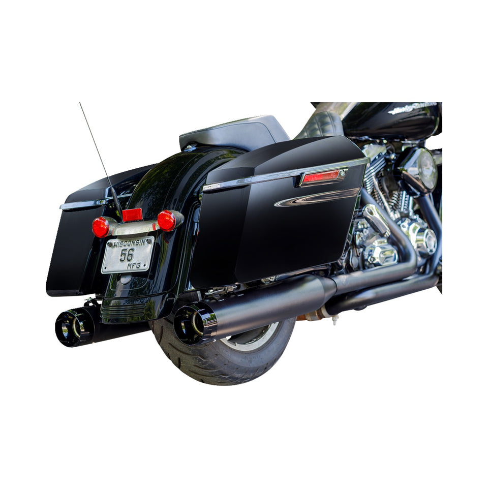 S&S CYCLE - 4-1/2" MK45 PERFORMANCE MUFFLERS - BLACK WITH BLACK THRUSTER