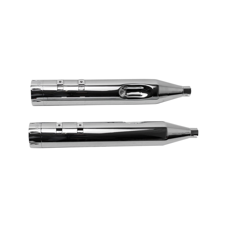S&S CYCLE - 4-1/2" MK45 PERFORMANCE MUFFLERS - CHROME WITH CHROME TRACER