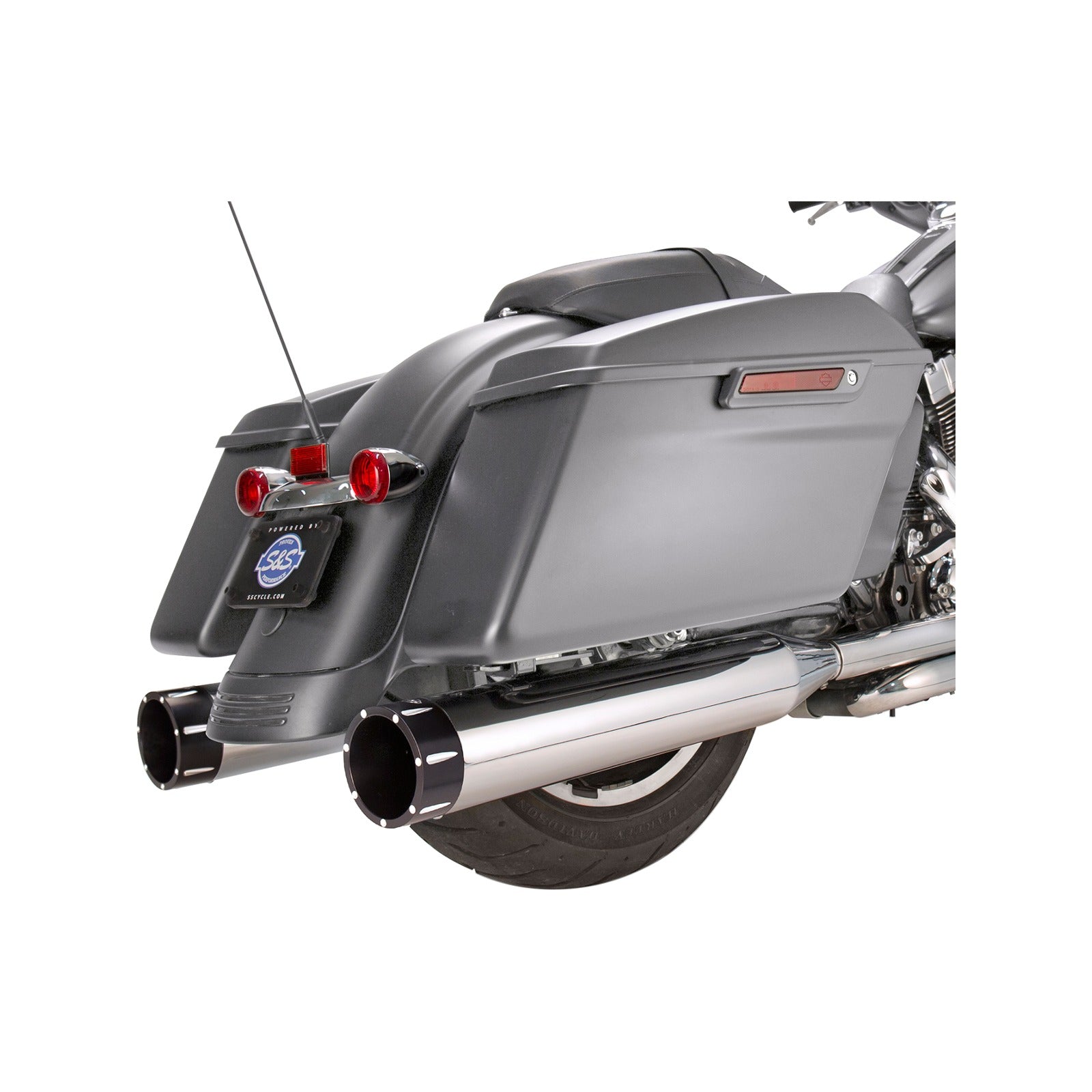 S&S CYCLE - 4-1/2" MK45 PERFORMANCE MUFFLERS - BLACK TRACER