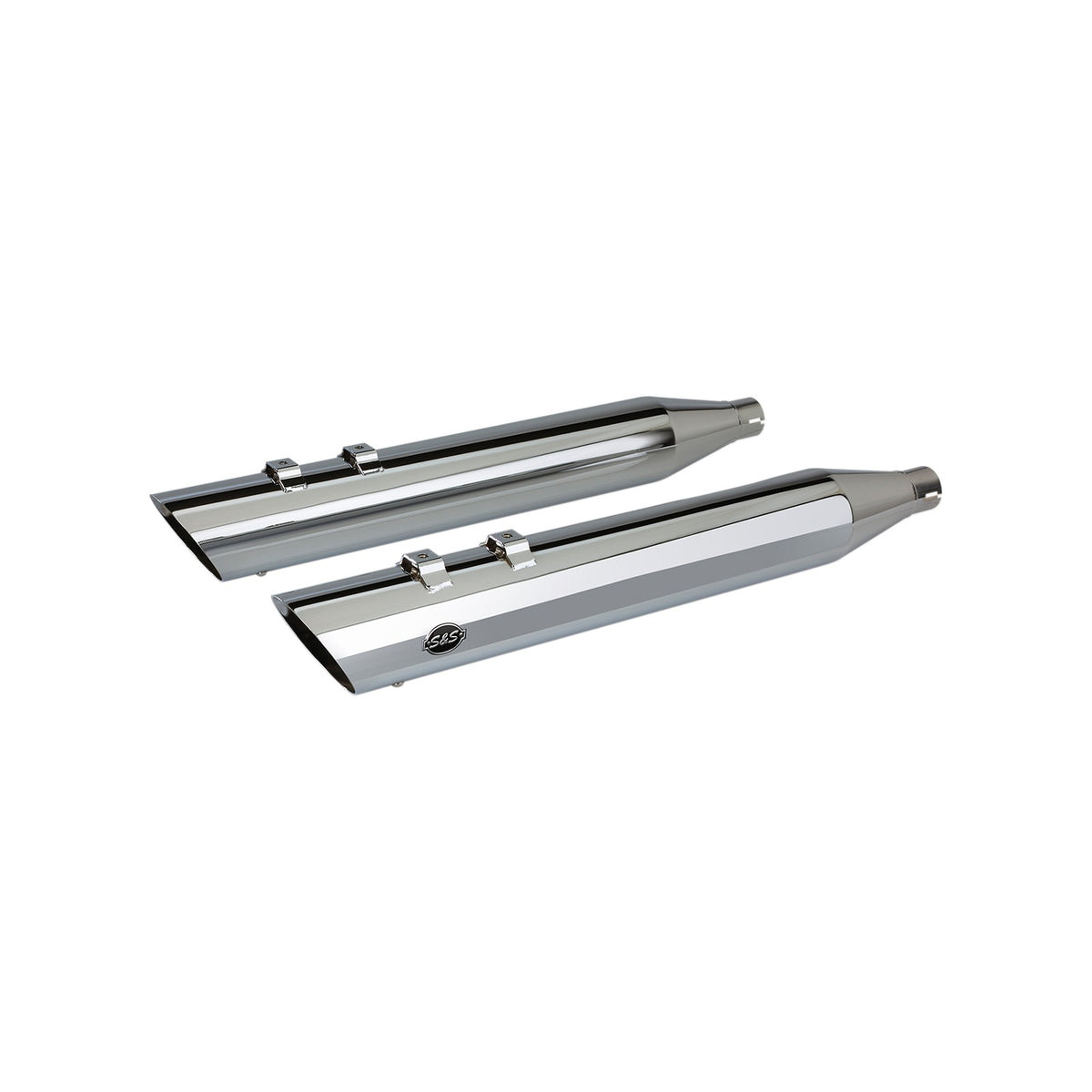 S&S CYCLE - SLASH CUT SLIP-ON MUFFLERS - CHROME - M8 FL