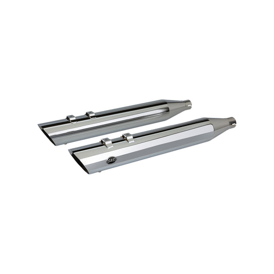 S&S CYCLE - SLASH CUT SLIP-ON MUFFLERS - CHROME - M8 FL