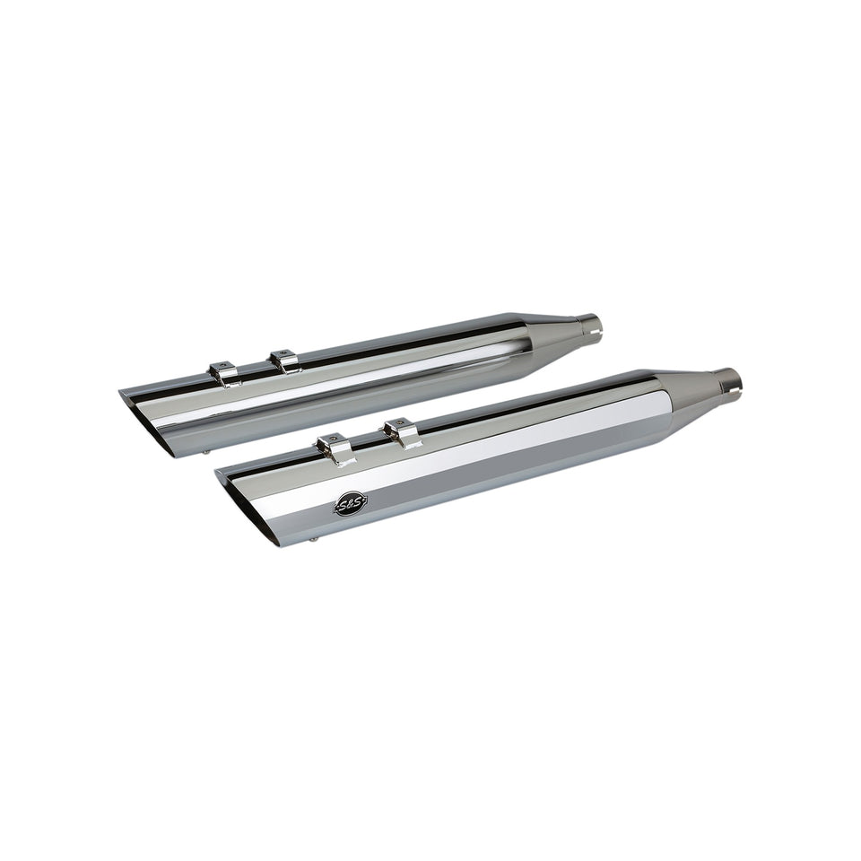 S&S CYCLE - SLASH CUT SLIP-ON MUFFLERS - CHROME - M8 FL