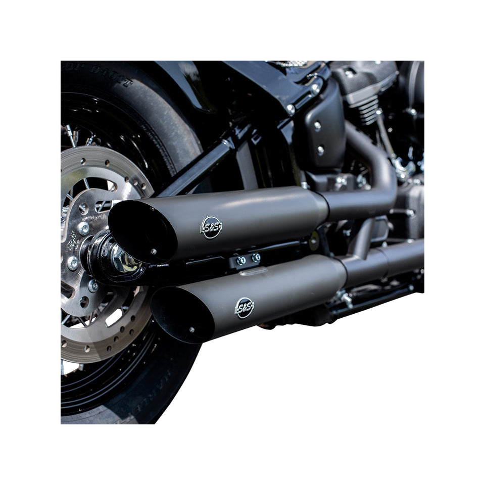 S&S CYCLE - SLASH-CUT SLIP-ON MUFFLERS - RACE - BLACK - FLFB