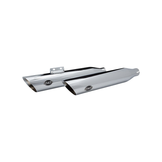 S&S CYCLE - SLASH-CUT SLIP-ON MUFFLERS - RACE - CHROME - FLFB