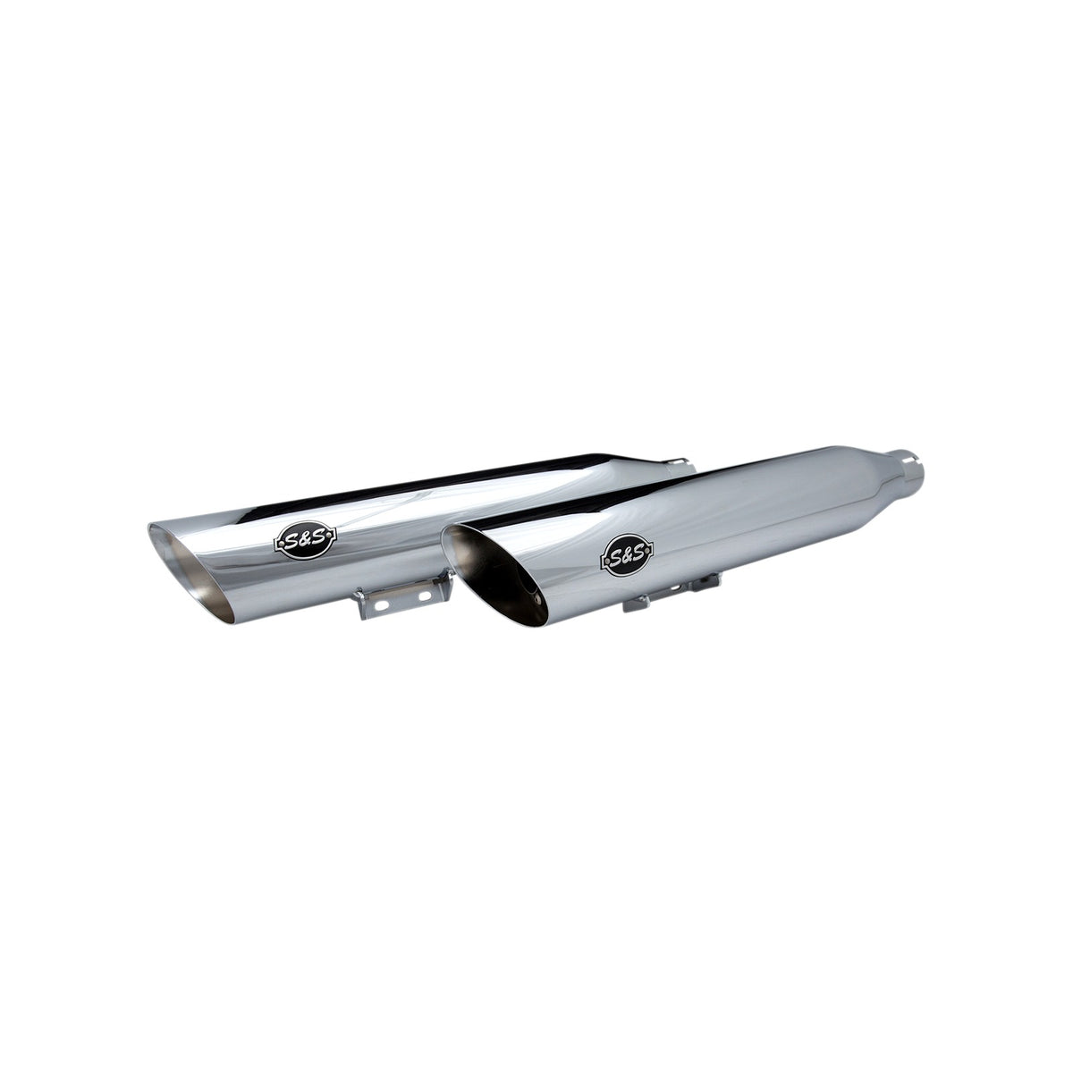 S&S CYCLE - SLASH-CUT SLIP-ON MUFFLERS - RACE - CHROME - FLHC