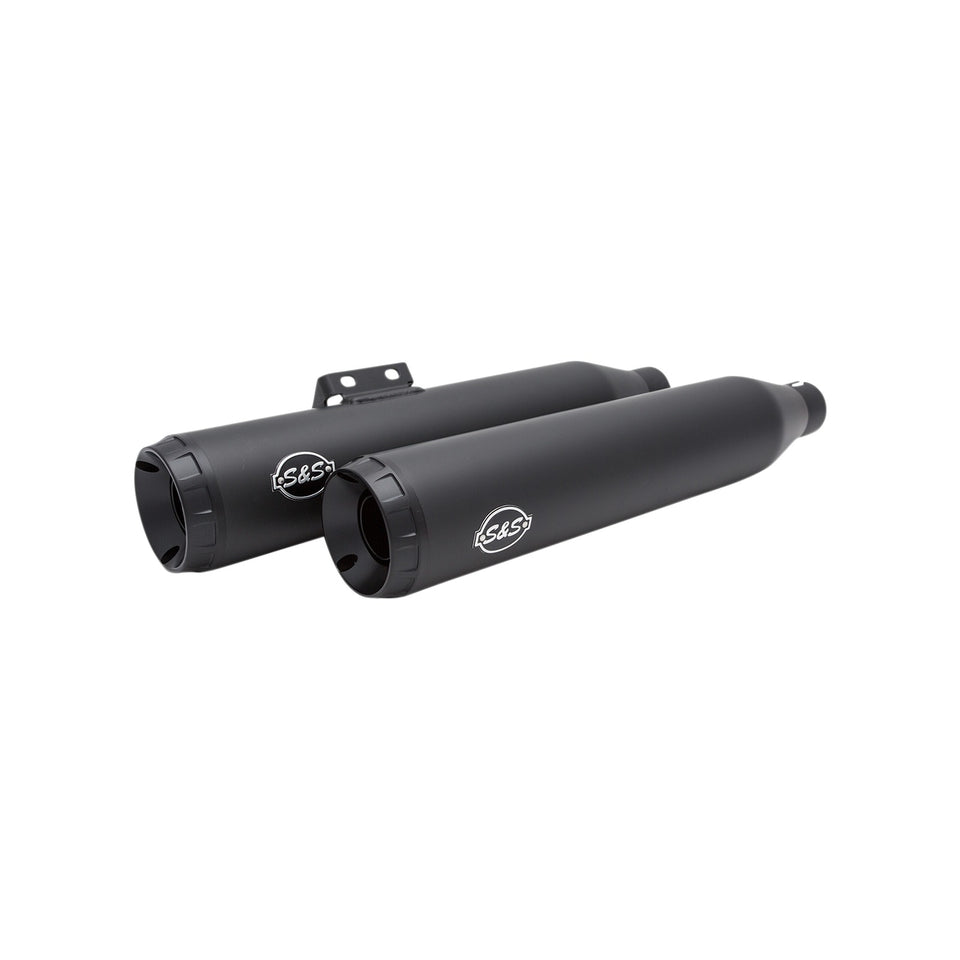 S&S CYCLE - GRAND NATIONAL SLIP-ON MUFFLERS - RACE - BLACK CERAMIC - M8 SOFTAIL