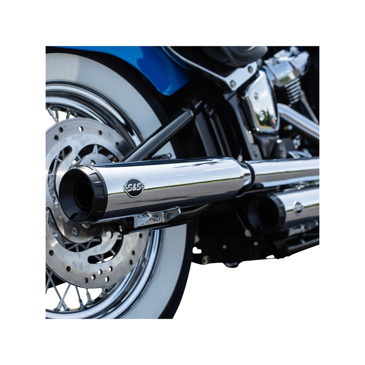 S&S CYCLE - GRAND NATIONAL SLIP-ON MUFFLERS - RACE - CHROME - FLHC/FLDE