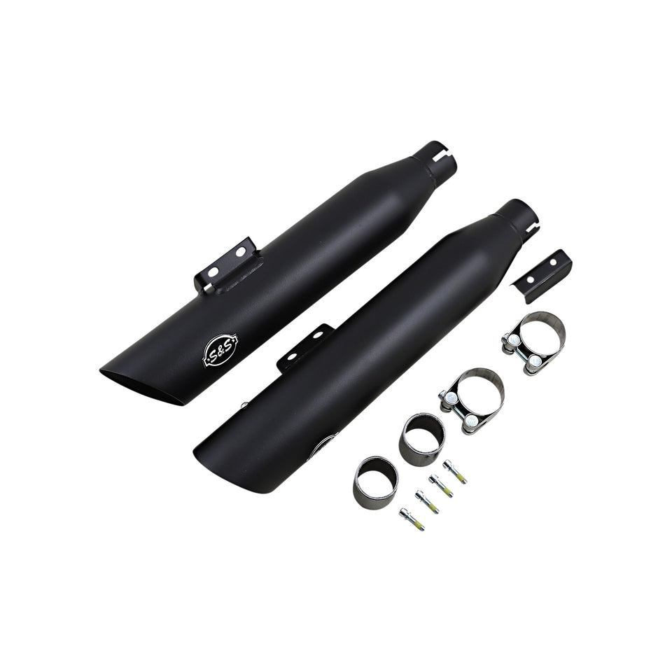 S&S CYCLE - SLASH-CUT SLIP-ON MUFFLERS - 50 STATE - GUARDIAN BLACK - FLFB