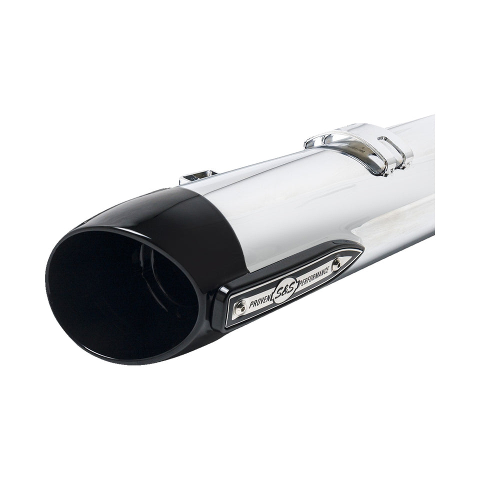 S&S CYCLE - 4" BROADHEAD SLIP-ON MUFFLERS - SLASH CUT - CHROME