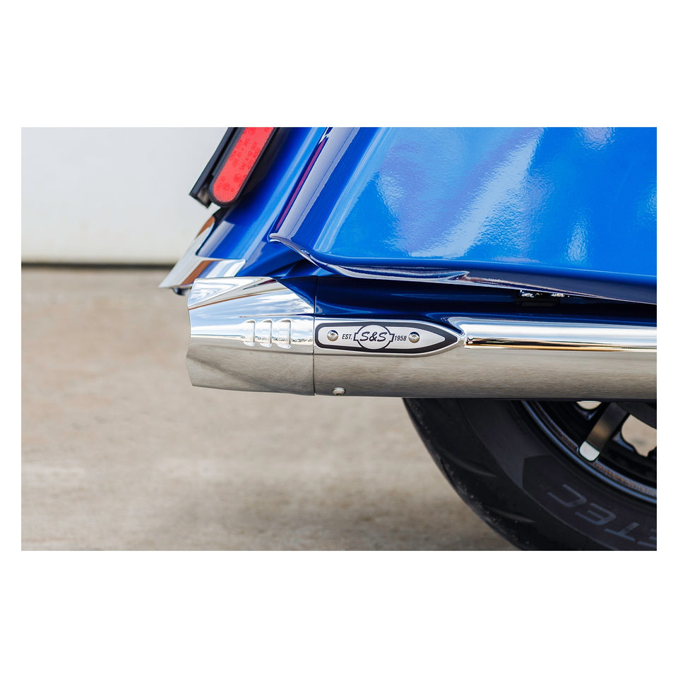 S&S CYCLE - 4" BROADHEAD SLIP-ON MUFFLERS - FISHTAIL - CHROME