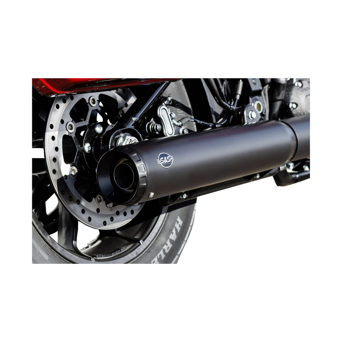 S&S CYCLE - GRAND NATIONAL SLIP-ON MUFFLER - 50 STATE - 4" BLACK - M8 SOFTAIL
