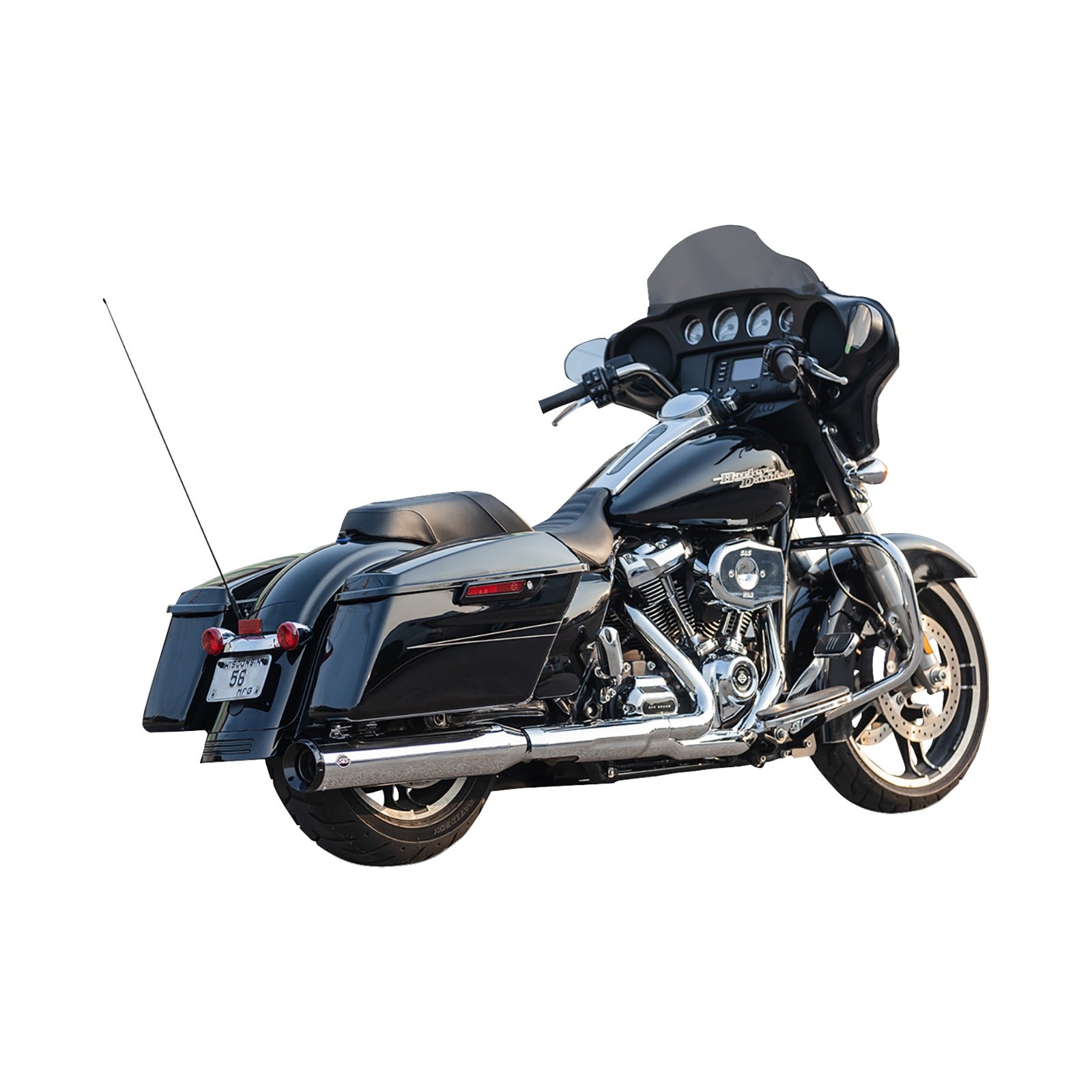 S&S CYCLE - 2-INTO-1 SWINDLER EXHAUST CONVERSION KIT - 4-1/2" - CHROME - M8 TOURING