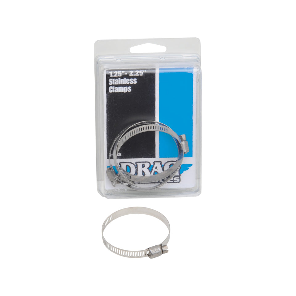 DRAG SPECIALTIES - WORM CLAMPS - STAINLESS STEEL - 1.25"-2.25"