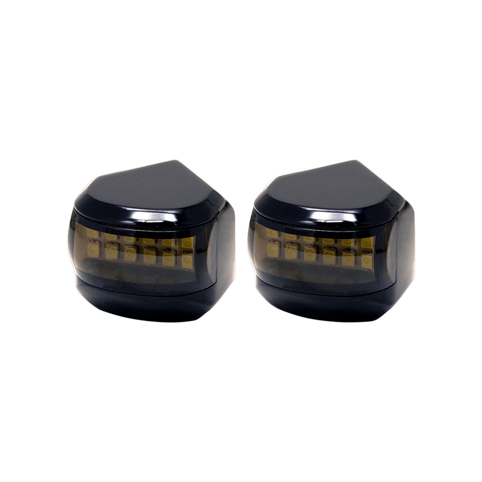 ALLOY ART - LED DRIVING/TURN SIGNAL LIGHT - BLACK - SMOKE LENS