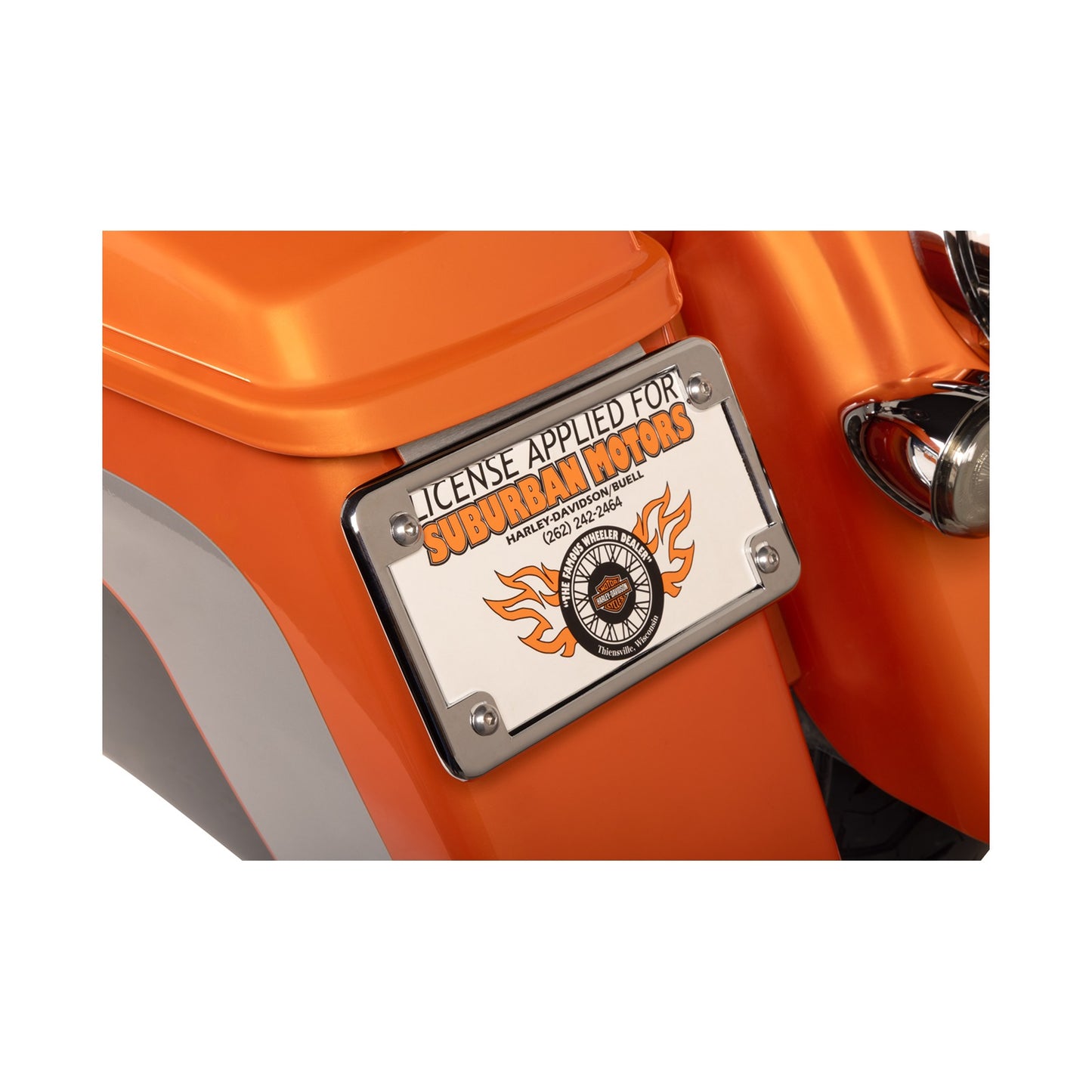 ALLOY ART - LICENSE PLATE MOUNT - BURNISHED ALUMINUM