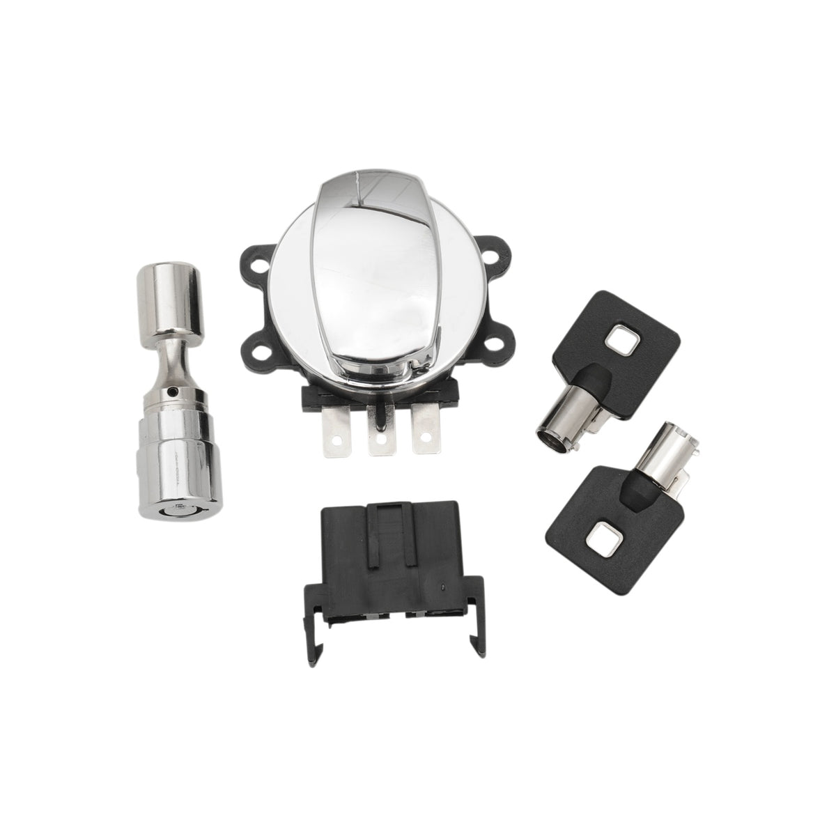 DRAG SPECIALTIES - SIDE HINGE IGNITION SWITCH WITH FORK LOCK - CHROME