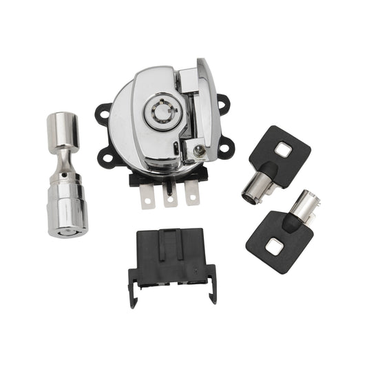 DRAG SPECIALTIES - SIDE HINGE IGNITION SWITCH WITH FORK LOCK - CHROME