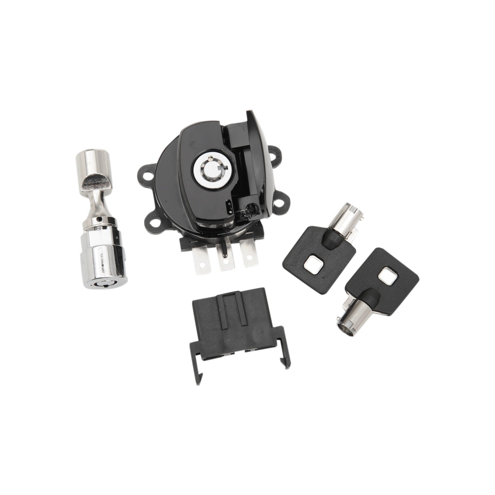 DRAG SPECIALTIES - SIDE HINGE IGNITION SWITCH WITH FORK LOCK - GLOSS BLACK