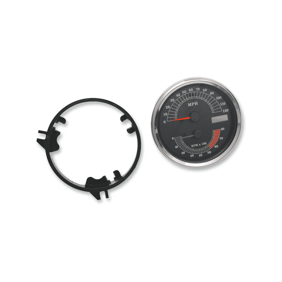 DRAG SPECIALTIES - ELECTRONIC SPEEDOMETER/TACHOMETER - STOCK LOOK - 120 MPH/8000 RPM