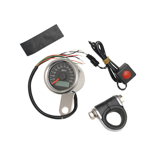 DRAG SPECIALTIES - PROGRAMMABLE MINI ELECTRONIC SPEEDOMETER WITH ODOMETER/TRIPMETER - 1.87" - POLISHED
